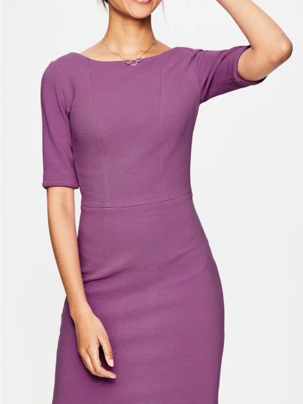 Boden Elsa Ottoman Dress Purple Textured Sheath US 8L